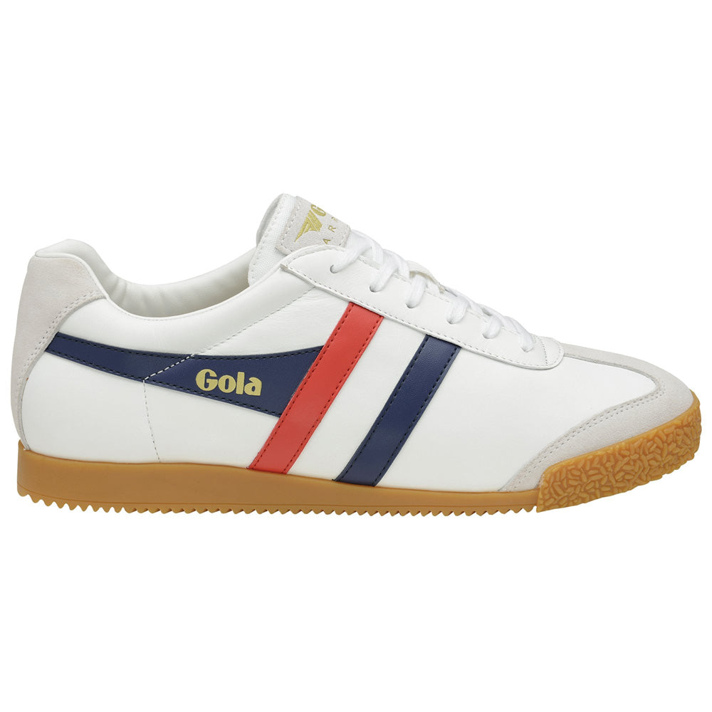 GOLA HARRIER LEATHER - WHITE/NAVY/RED